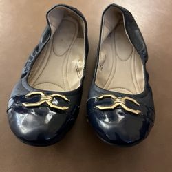Cole Hann Leather Ballet Flat Navy Blue Size 7