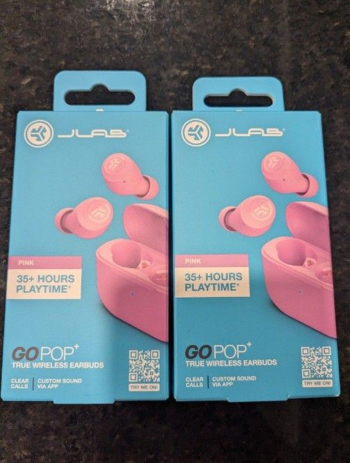 JLab GO Air Pop True Wireless Bluetooth Earbuds pink