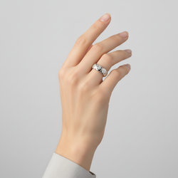 14K White Gold Diamonds Womens Band Ring - 0.75ct