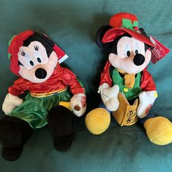 Disney Vintage Mickey and Minnie Musical Automated Plush Figures