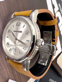 Montblanc Meisterstück Star Date Quartz Men’s Watch, Ref. 7189, 40mm, featuring a classic silver dial and elegant timeless design. Excellent choice fo