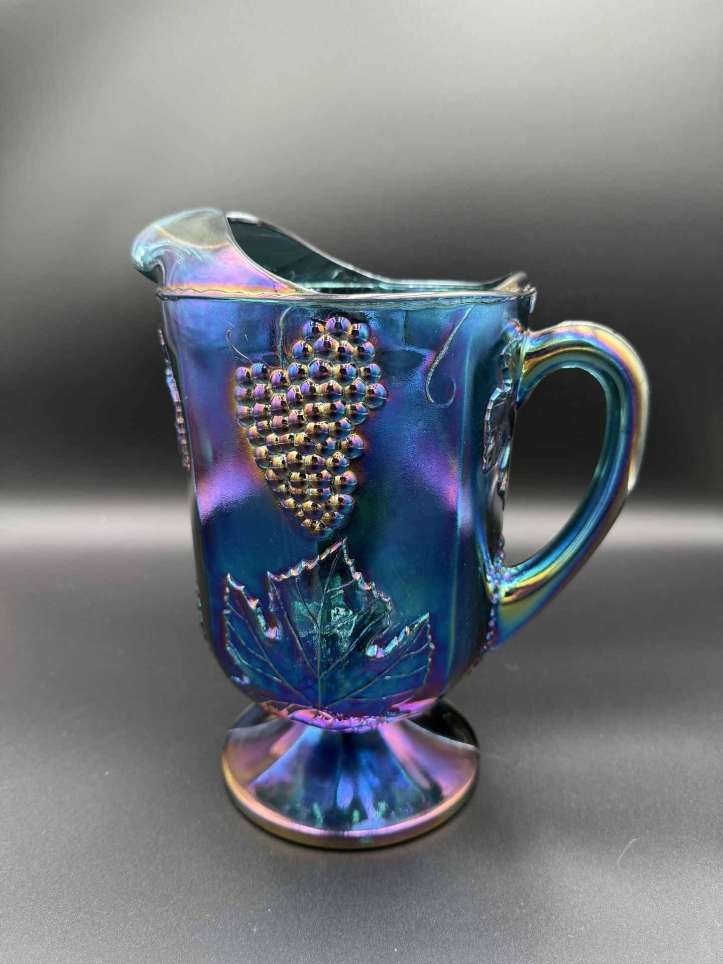 Vintage Carnival Glass Grape Harvest Pitcher 