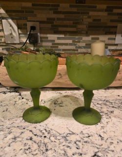 Vintage green candy dish