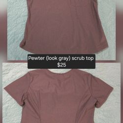 Pewter Or Gray Scrub Top