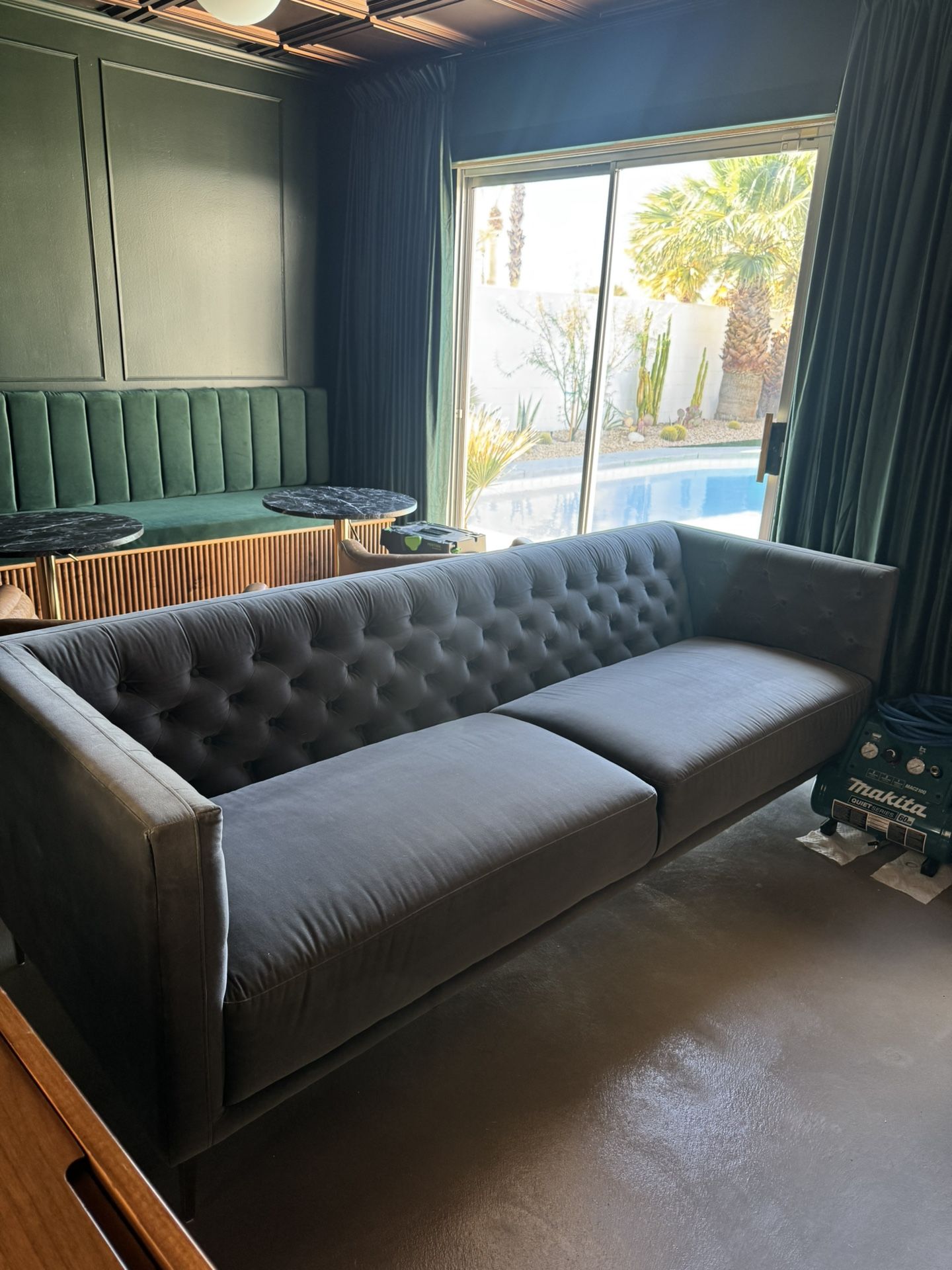 CB2 Velvet Sofa