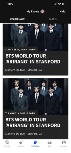 BTS @ Stanford Floor Tickets