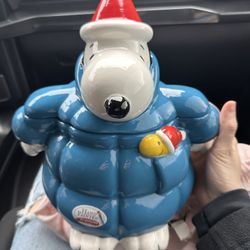 snoopy puffer jacket cookie jar 