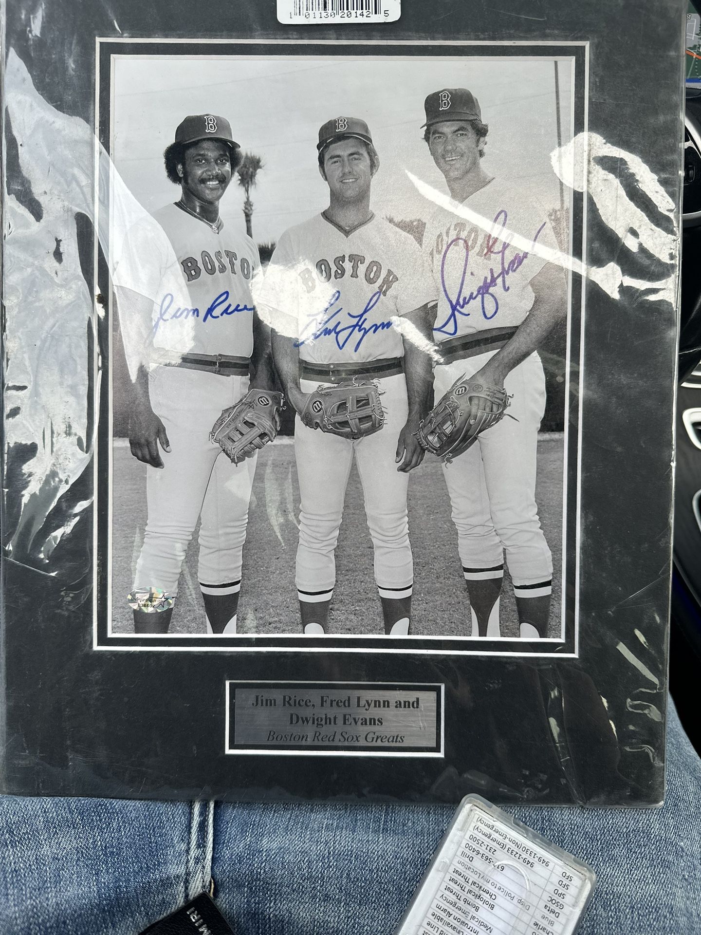 Jim rice, Fred Lynn, Dwight Evans Autographed Portrait