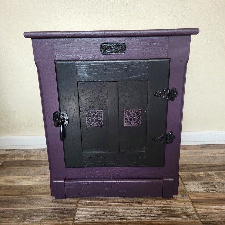 Goth End Table Or Night Stand. Custom White Clad Ice Box