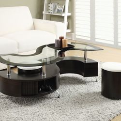 4th Of July 3 Piece Coffee Table And Stool Set Cappuccino 
