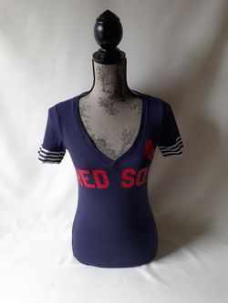 Boston Red Sox Victoria's Secret LOVE PINK women's navy blue short sleeve top size XS