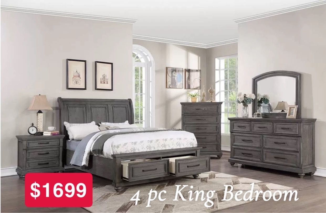 4 Pc King Bedroom Set