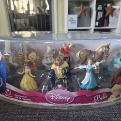 Vintage Disney Store Beauty and The Beast (Belle) Figurine Play Set 7 Piece