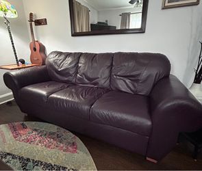 3-Piece Leather Couch, Loveseat, and Armchair