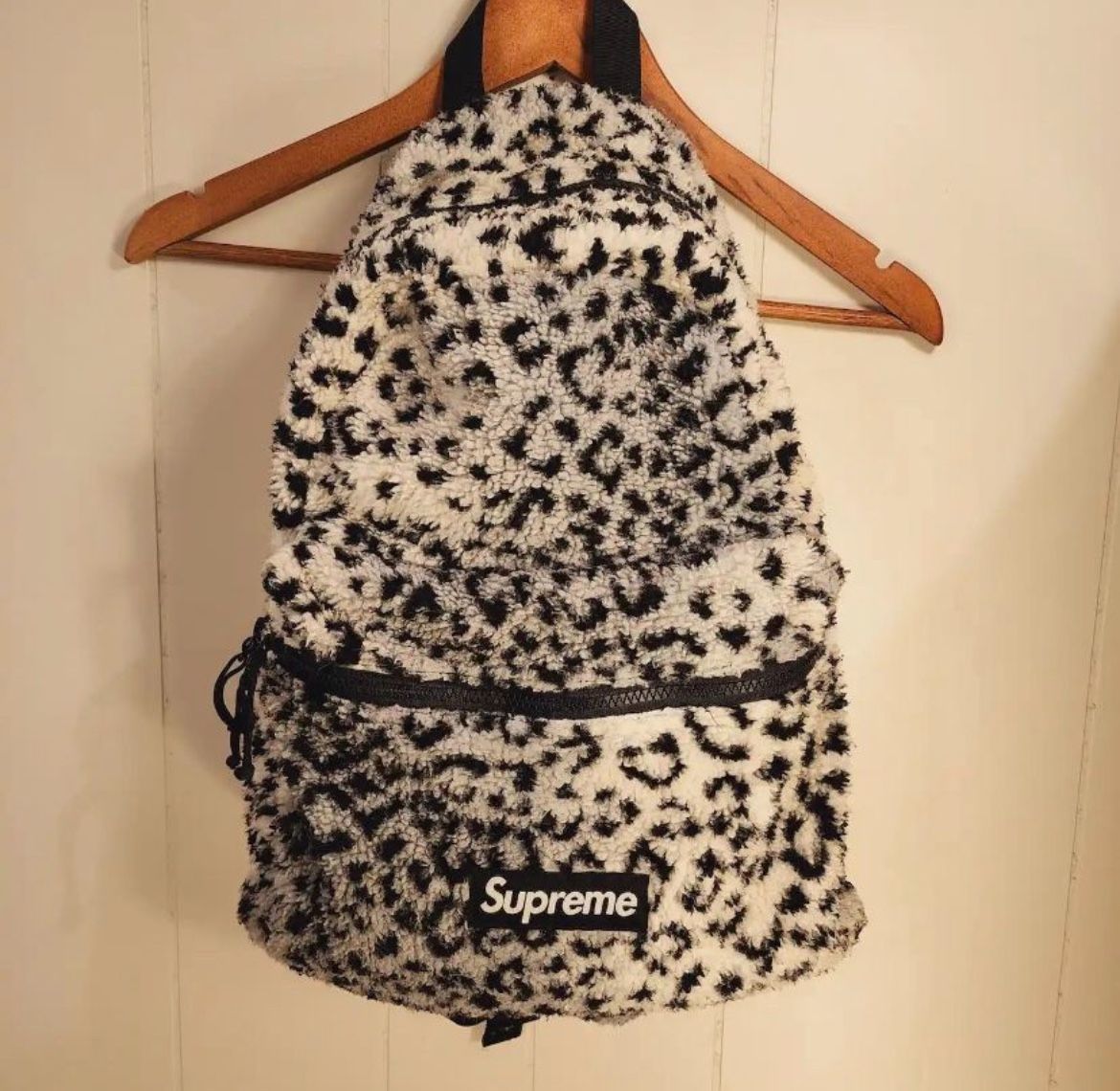 Leopard Bag Supreme Leopard Fleece Backpack 17AW Supreme Leopard