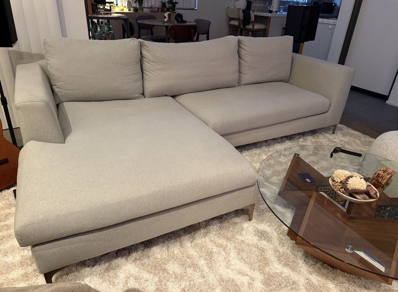 Interior Define Warm Gray 2 Piece Sofa