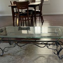 Beautiful Metal and Beveled Glass Coffee Table”