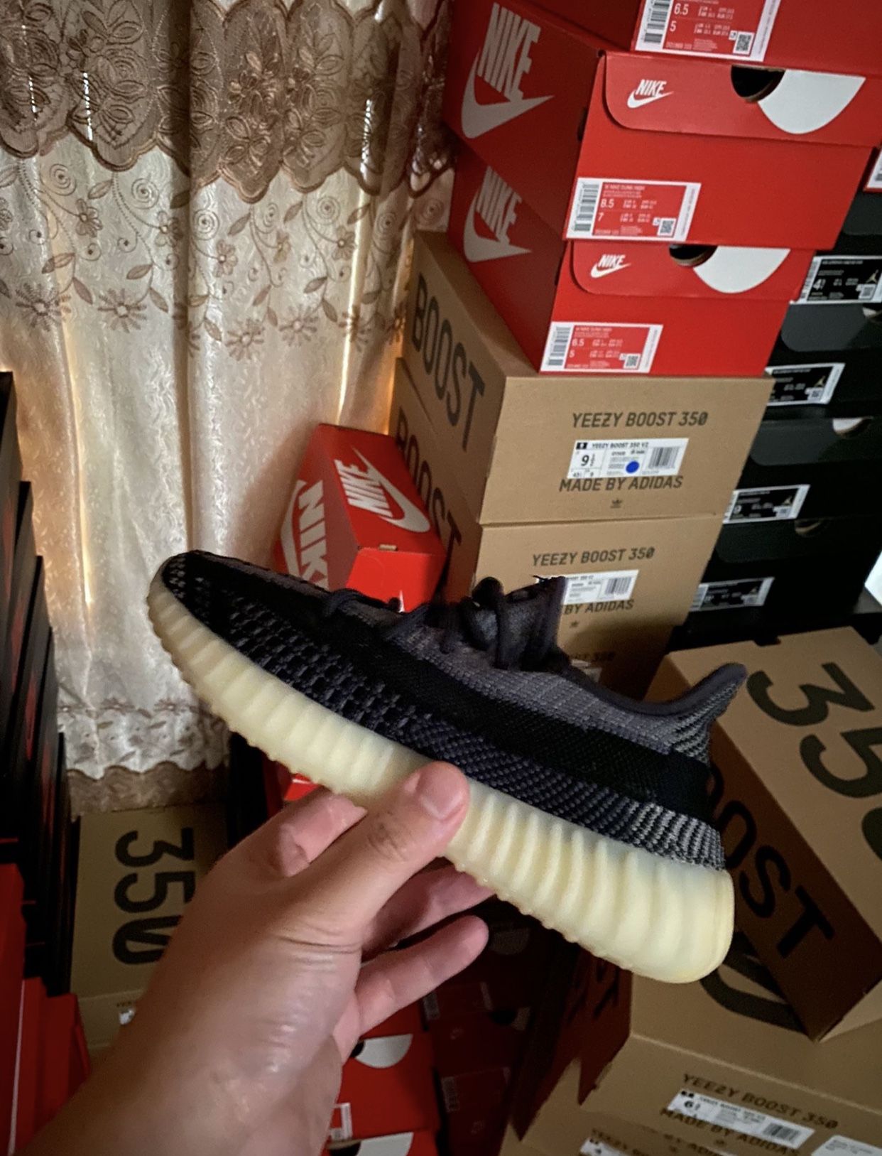 adidas gazelle silver green womens Adidas Yeezy Boost 350 V2 Men's Shoes Asriel-Carbon – Sports Plaza NY main image 1