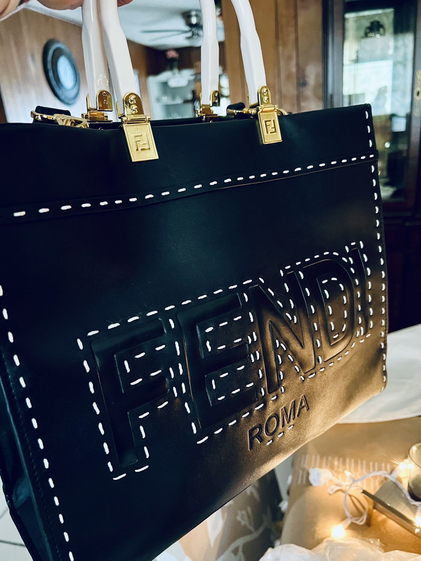 Black And White Ff Tote