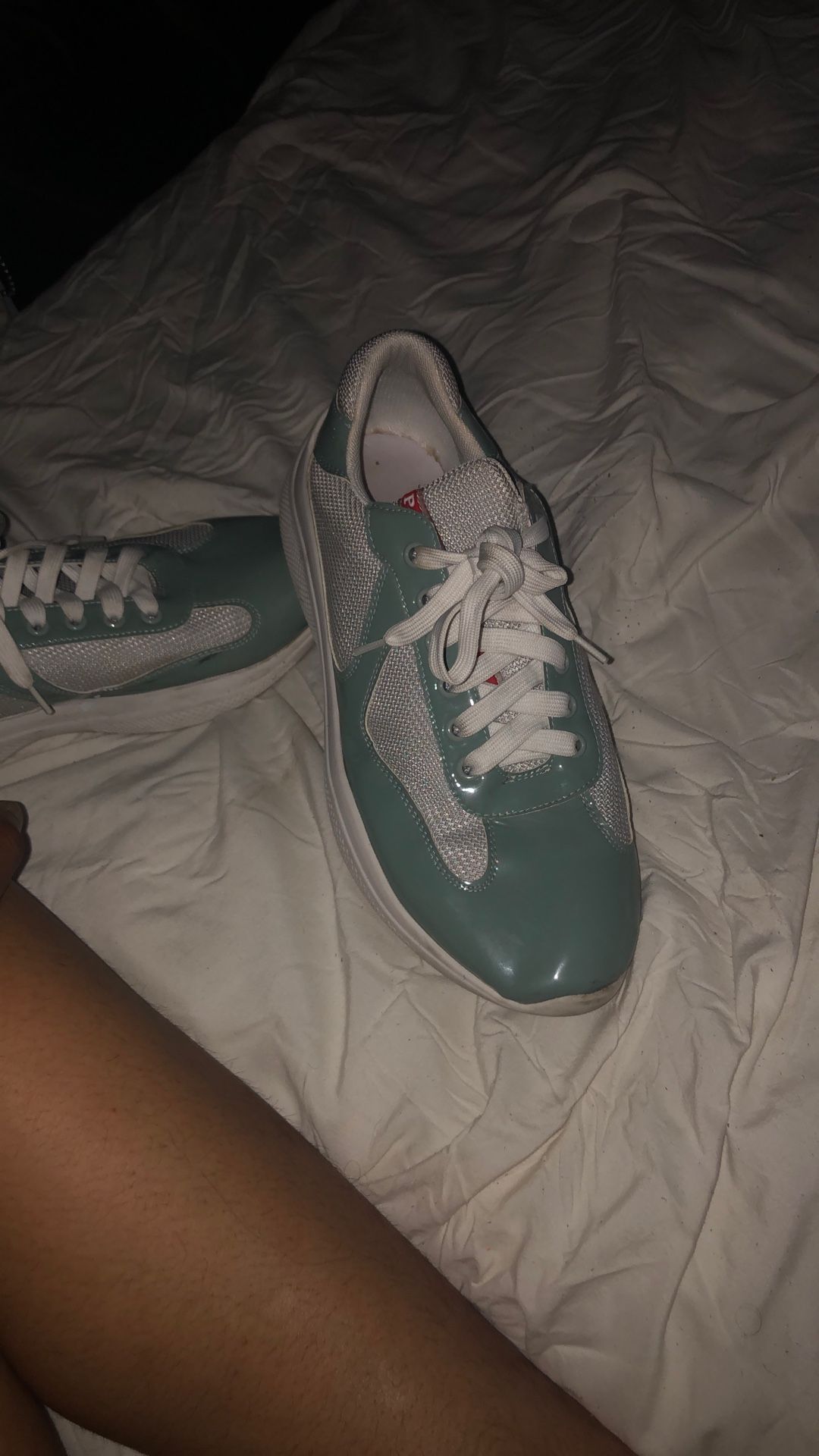 Mint Blue Pradas Size 10-11