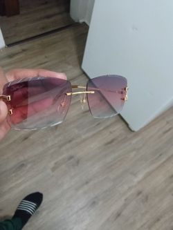 Rimless Sunglasses Gold Frame