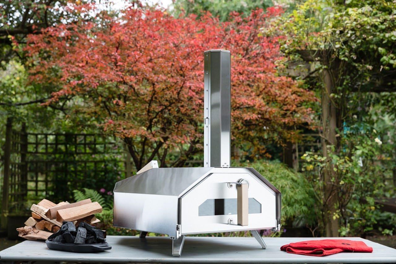 Ooni Pro 16 Multi-Fuel Outdoor Pizza Oven - Wood and Gas Pizza Oven with Pizza Stone & Door, Dual Fuel 16 Inch Pizza Maker, Outdoor Cooking Grill