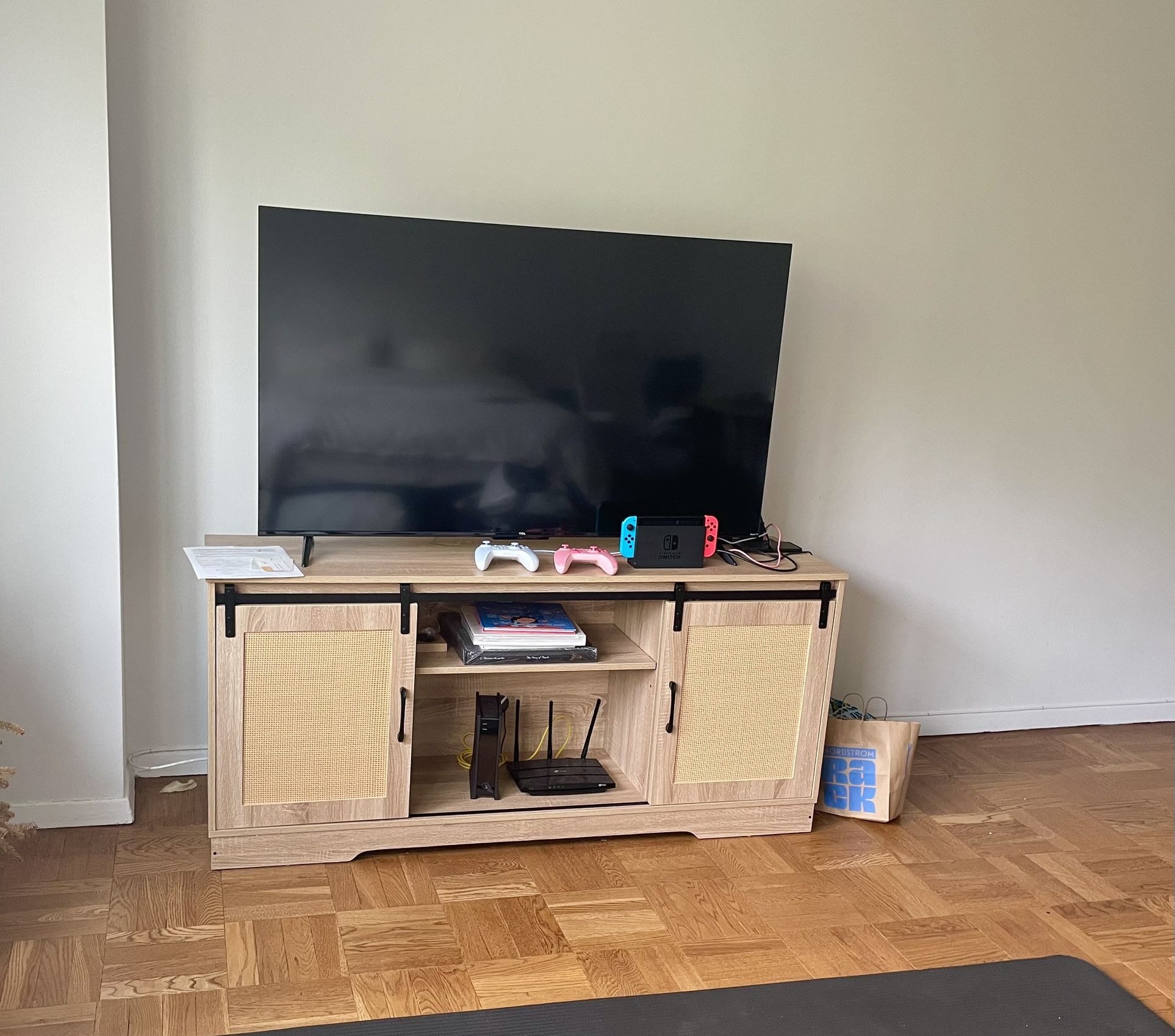 TV Stand Rattan Boho