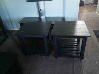 Wood side tables 24 wide 24 deep 24 height
