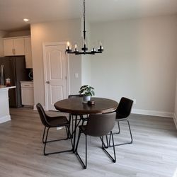 Ashley Centiar Round Dining Table with Hairpin Legs (Chairs not Included)