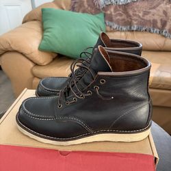 Red Wing 6 Inch Classic Moc Boot # 8849 Black Prairie Leather Regular D Width