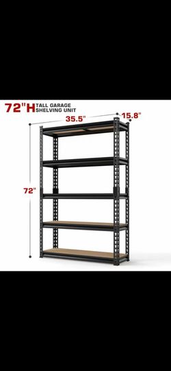 72"  5-tier Steel Storage Shelving Unit
