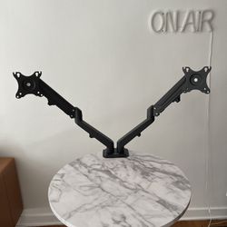 Pneumatic Arm Dual Monitor Desk Mount