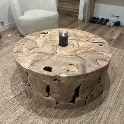 Solid Teak Wood Art Statement Coffee Table – from The Hänger (Venice, CA)