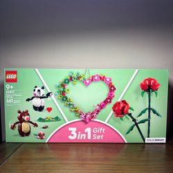 Lego 3 In 1 Valentines Heart And Flower Gift Set #66817 New Unopened Box