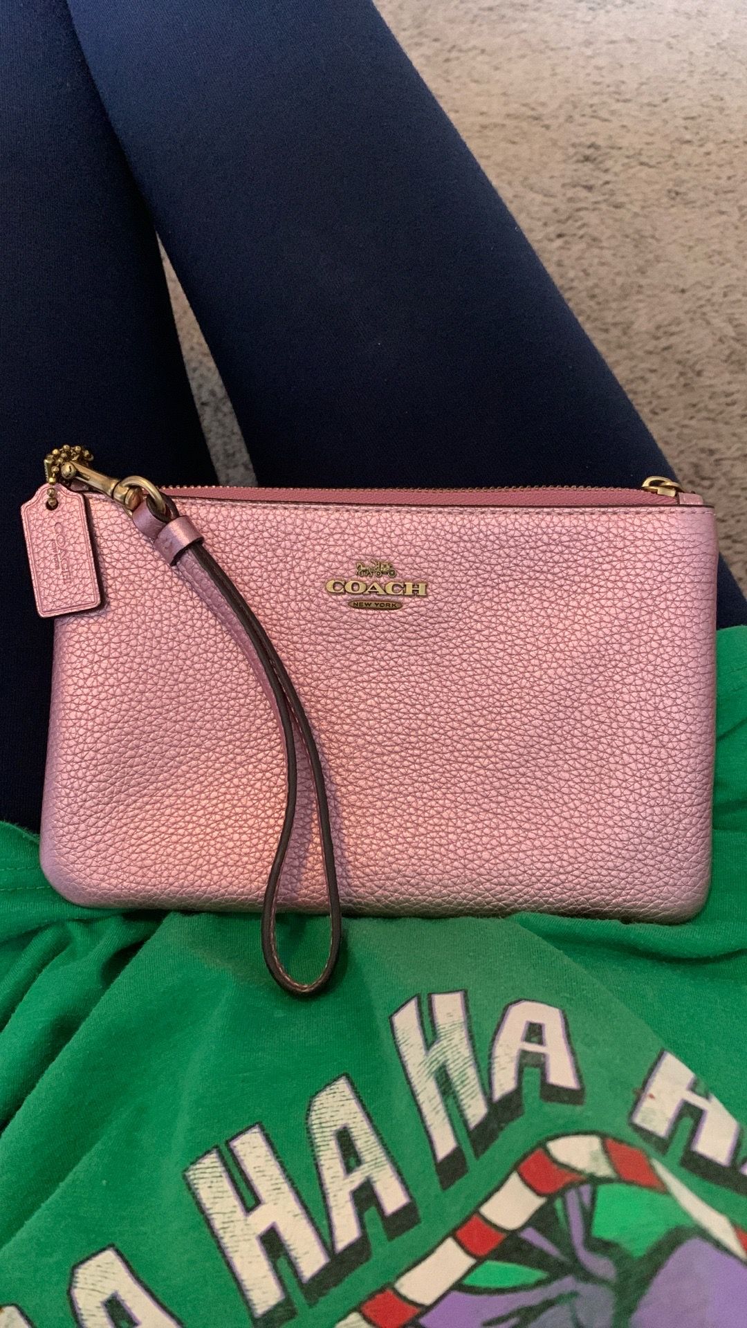 New pink COACH wristlet