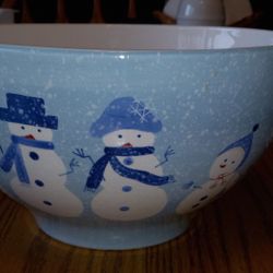 3 Winter Theme Ceramic Bowls