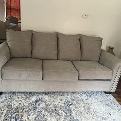 Wheat Sofa With Studs Like New! 