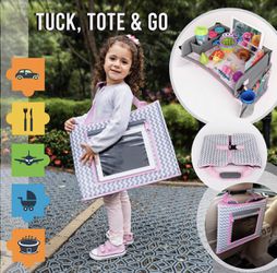 Kids Travel Tray - Car Seat Tray - Travel Lap Desk Accessory for Your Child's Rides and Flights - it's a Collapsible Organizer that Keeps Children Ent Thumbnail