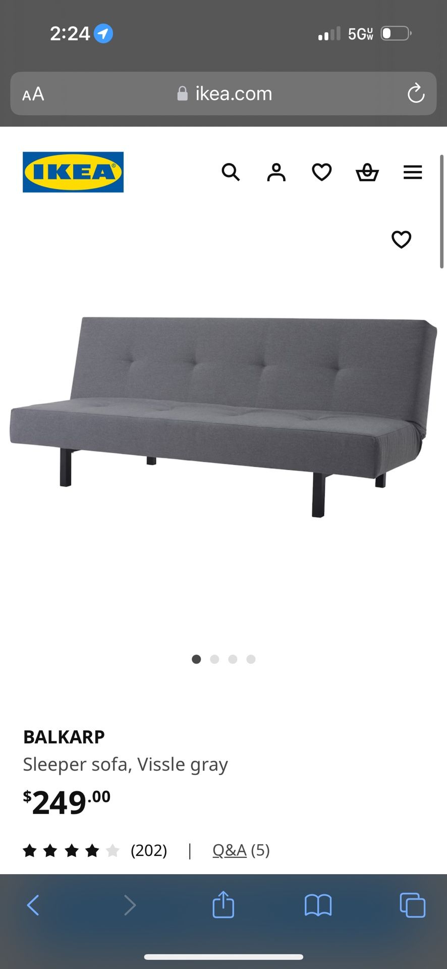 IKEA FOLDABLE COUCH FUTON BED