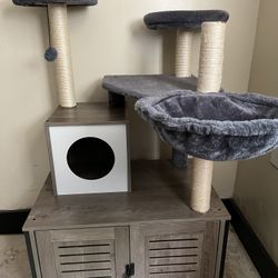 Cat Tree With Litter Box Enclosure 