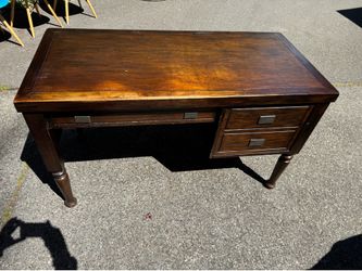 Desk with built in file cabinet