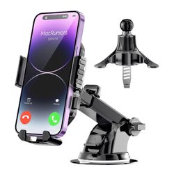 Brand New Car Phone Holder Mount [Air Vent, Dashboard, Windshield 3 in 1] Triangle Clip Base, Strong Suction Cup, Hands Free Universal Stand