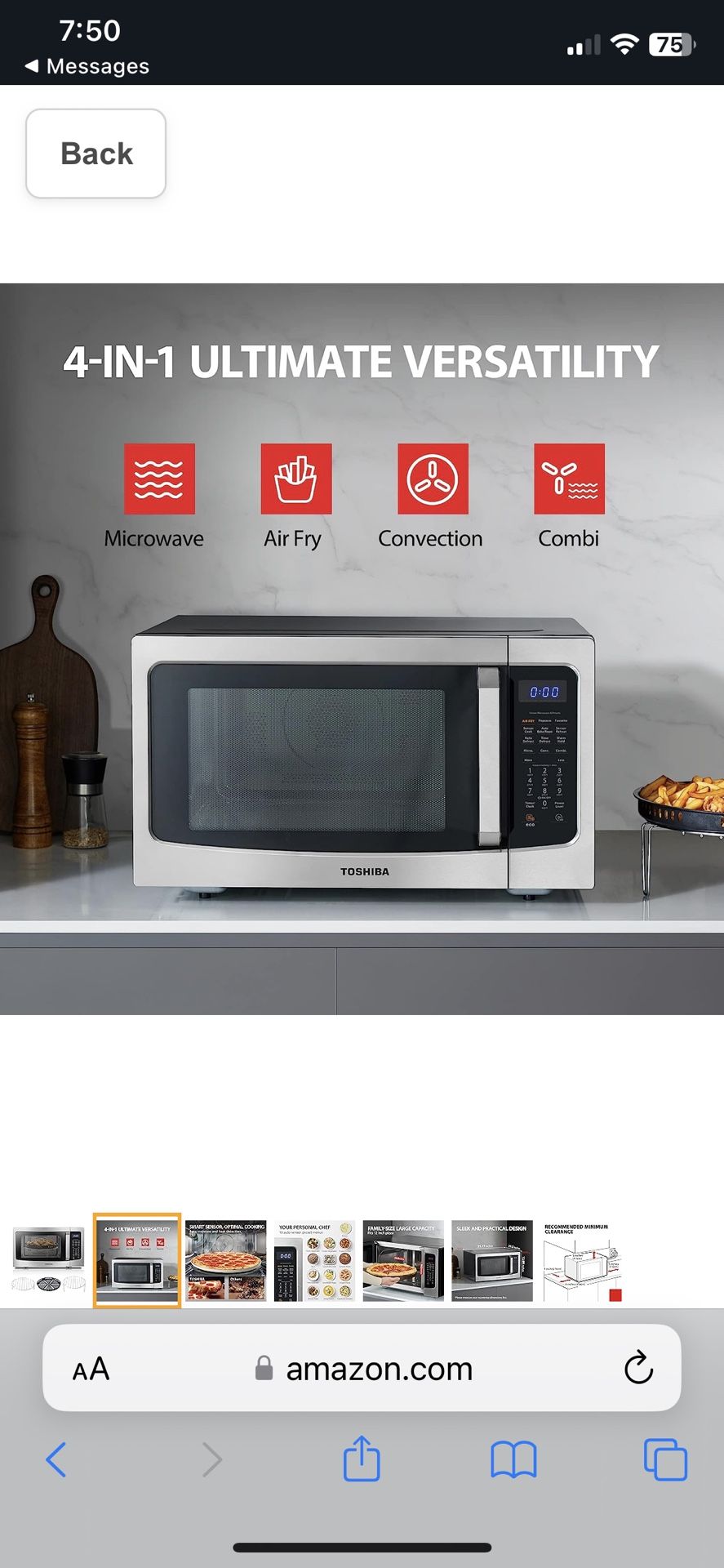 Toshiba Countertop 4 In 1 Microwave 