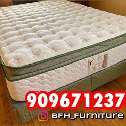 King Size 14in Organic Hybrid Gel PillowTop Mattress And Boxspring 