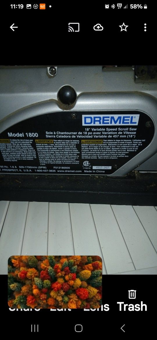 Dermal 18in Scroll Saw