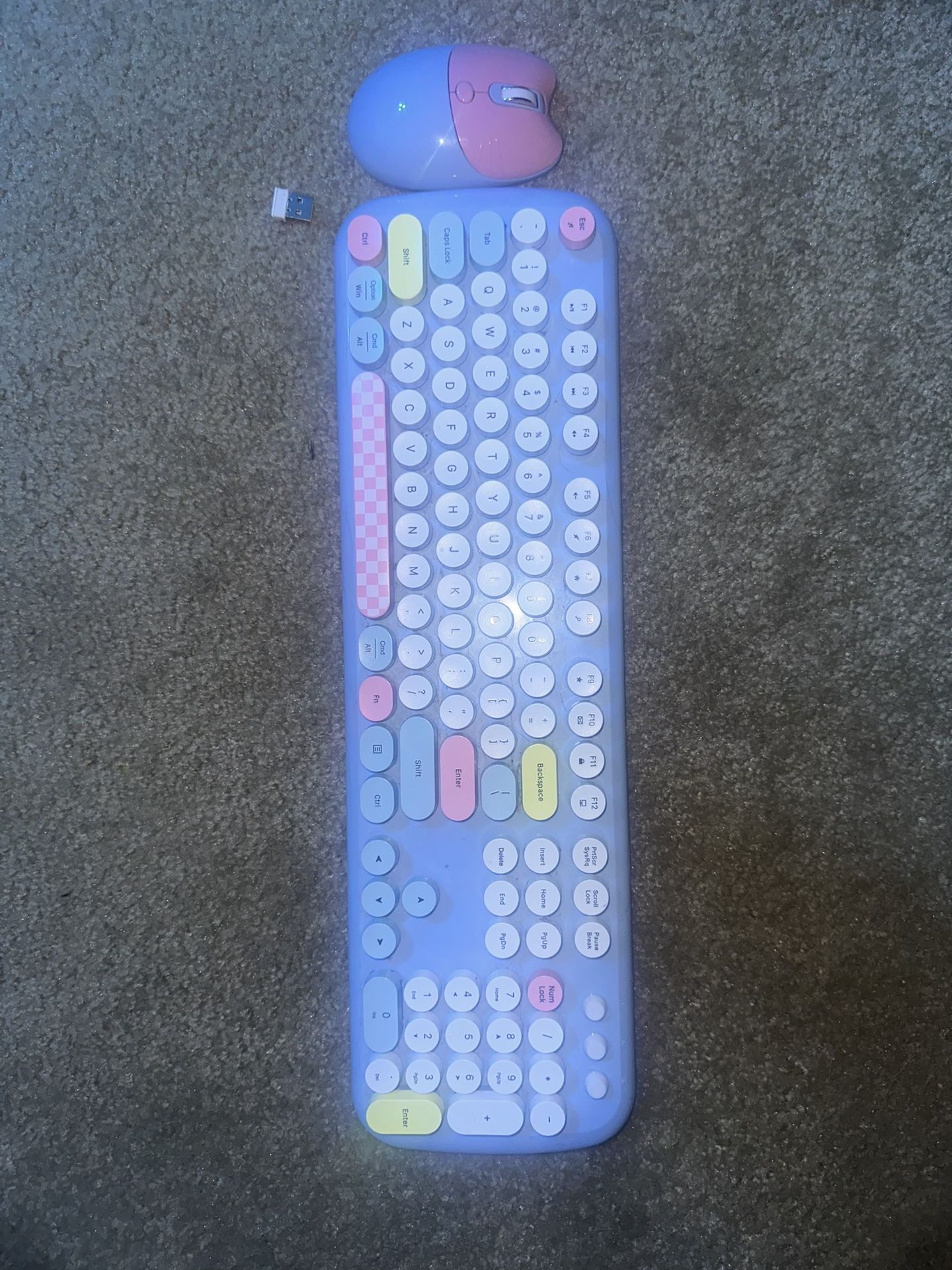 Cute wireless keyboard with matching mouse