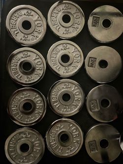 12 x 2.5 LB Chrome Standard #1 Hole Weight Plates Dumbbell Barbell Gym Exercise York Unbranded 30 LB Total