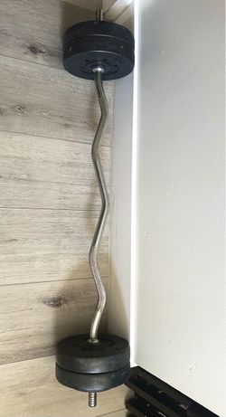 EZ Curl Bar with Weight Plates