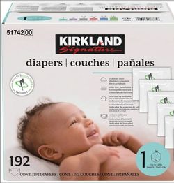 New Sealed Kirkland 192 ct. Size 1 Diapers