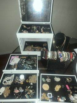 Huge Vintage Jewelry Lot- Jewelry box Included 